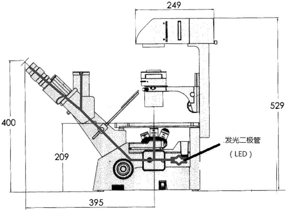 一种基于led荧光光源的倒置荧光显微镜