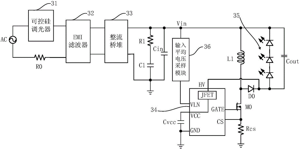 cn206077748u_调光控制电路及可控硅调光led驱动电源失效