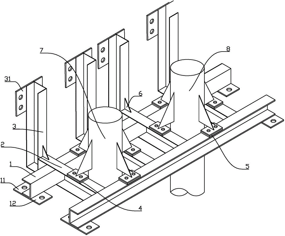 型钢肋板支承平台