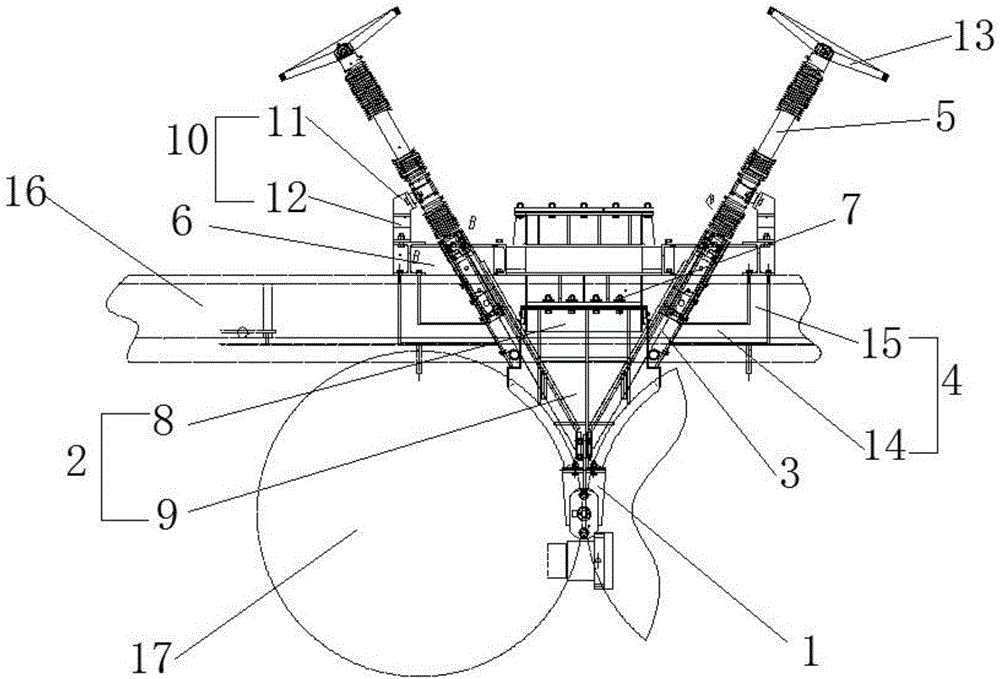 cn206215291u_一种辊压机进料装置侧挡板在线更换机构有效