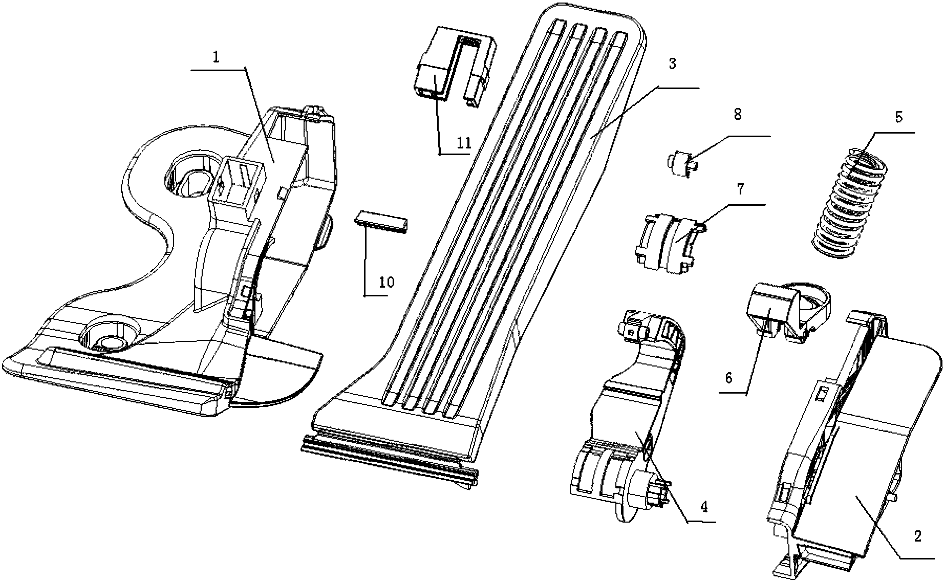 cn206254796u_三重阻尼卧式电子油门踏板有效