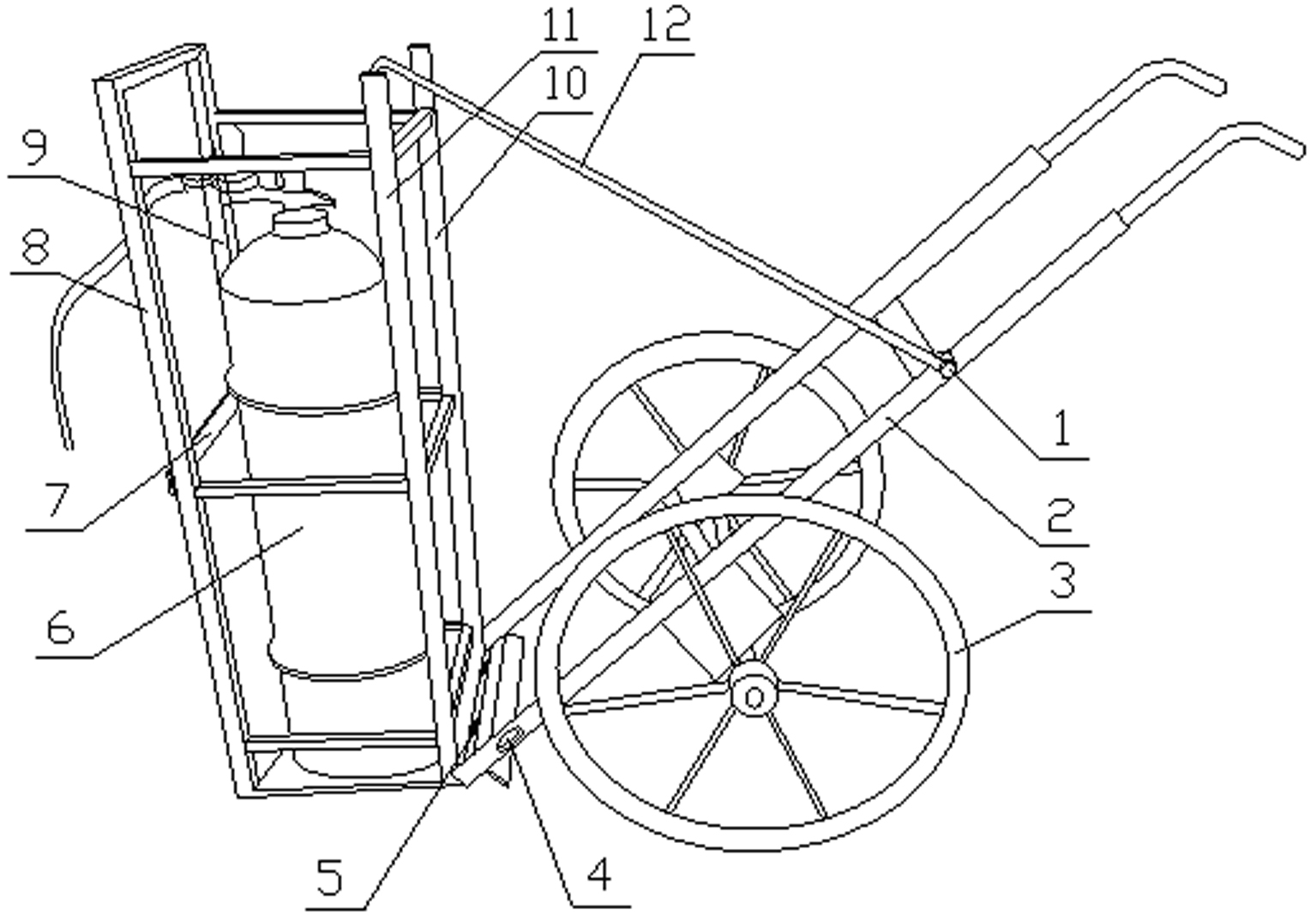 氧气瓶手推车设计图图片