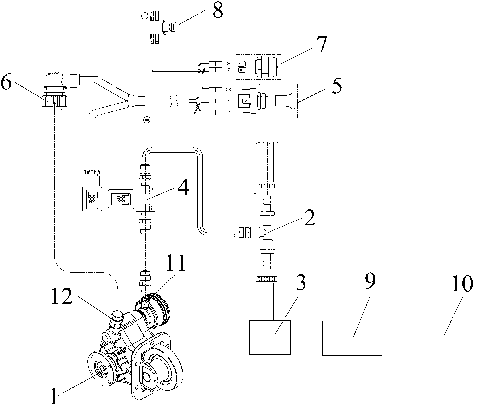 重汽豪沃取力器分解图图片