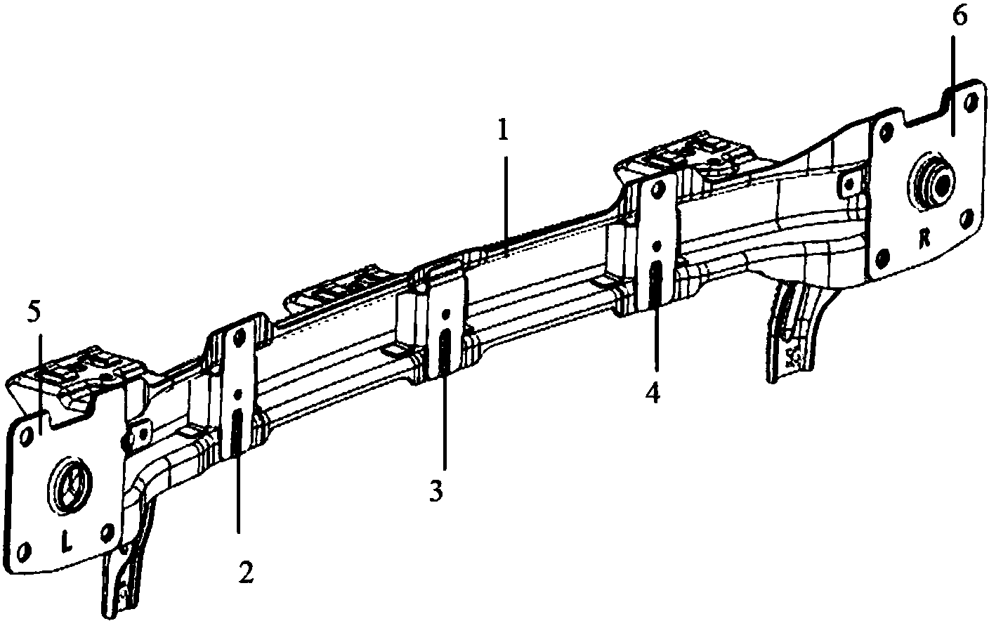 一种满足多种配置的前防撞梁结构