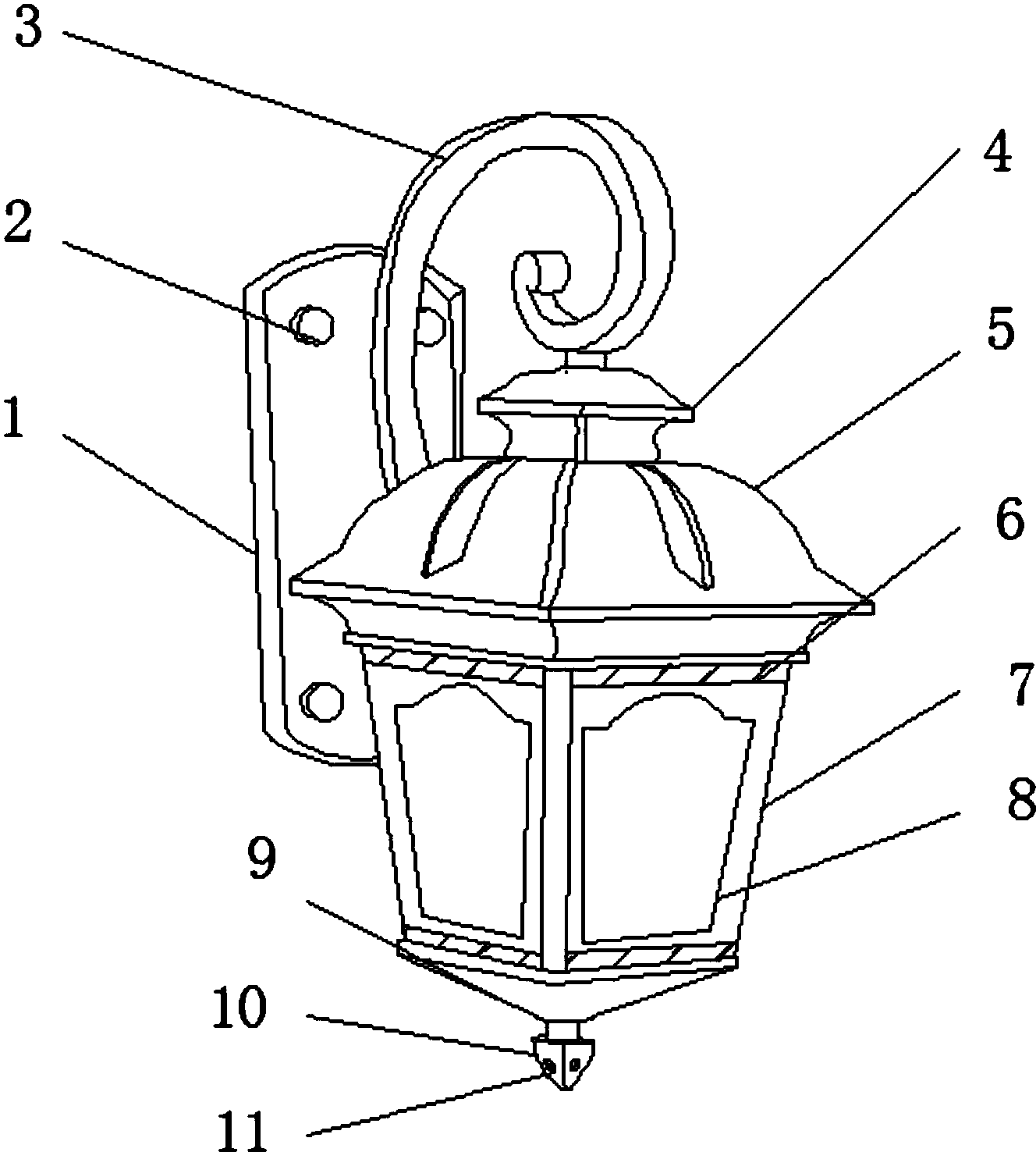一种加强防水的仿古灯