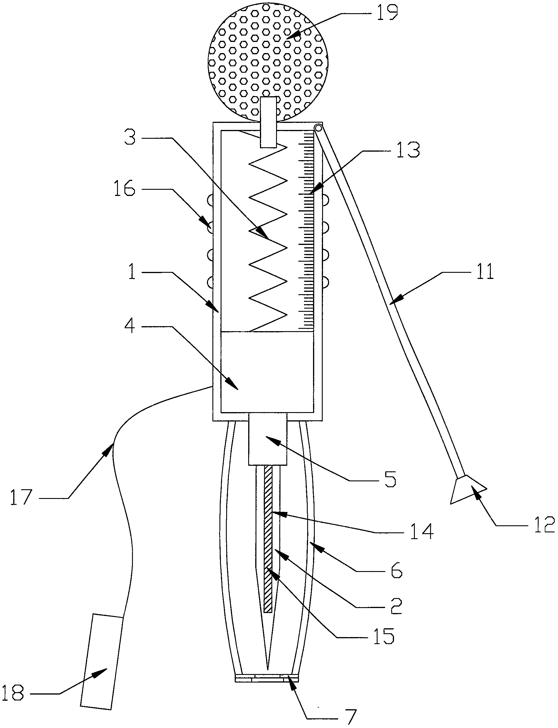 包括针柄和针体,所述针柄内部为中空结构,针柄内部设有弹簧,弹簧一端