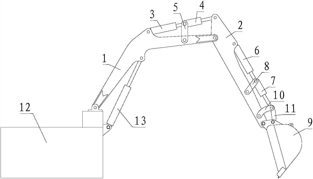 挖掘机连杆机构简图图片
