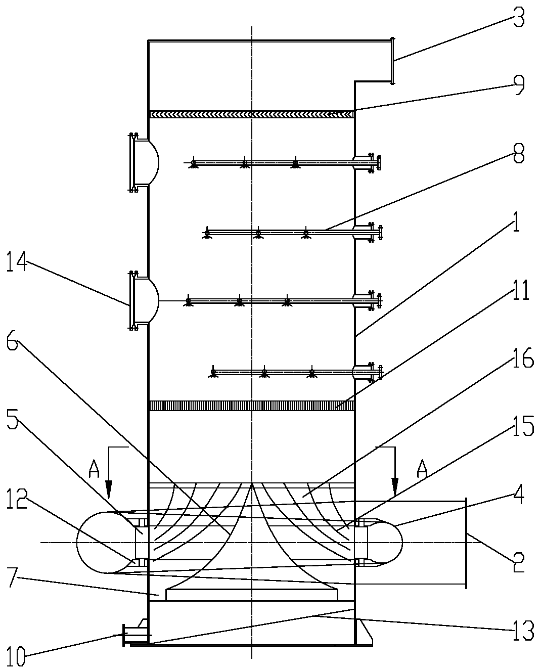 湿法脱硫塔内部结构图图片