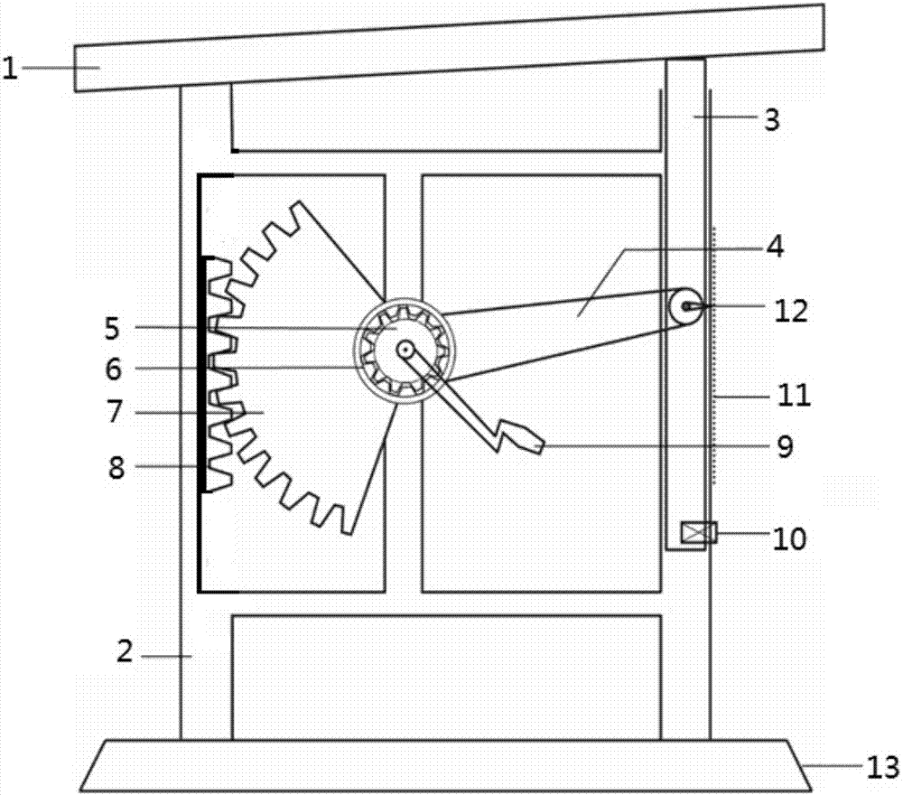 可调节台面倾斜度的实验设备