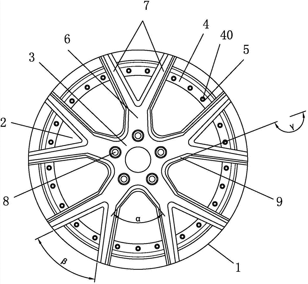cn206664143u_一种两片式y型轮辐铝合金轮毂有效