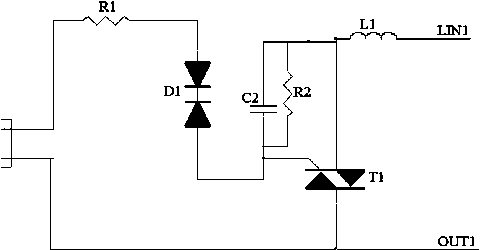 cn206673828u_一種單火線可控硅開關電磁防護電路失效