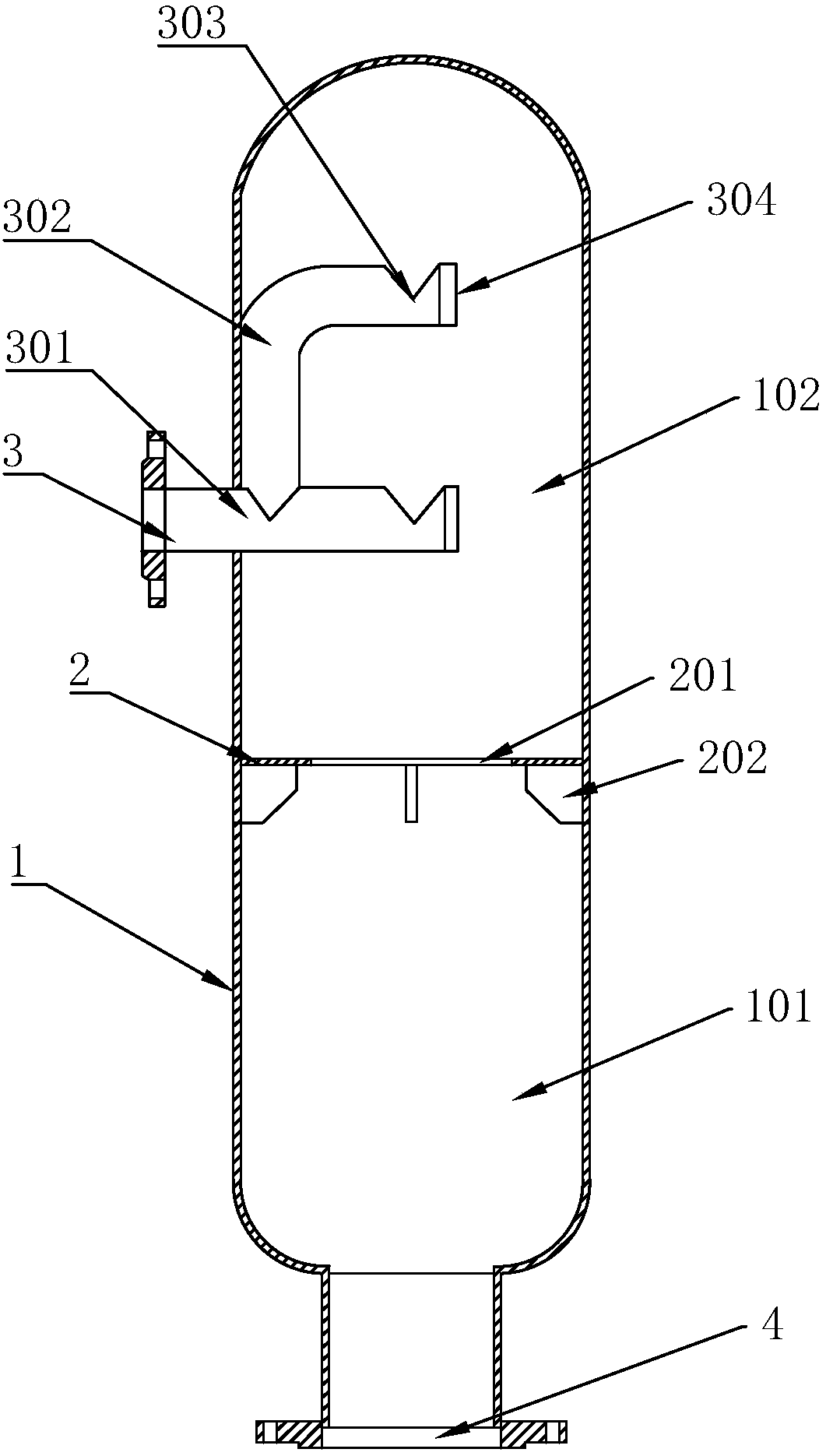 本实用新型一种用于锅炉吹灰器的脉冲罐,包括罐体,罐体的内部通过隔板