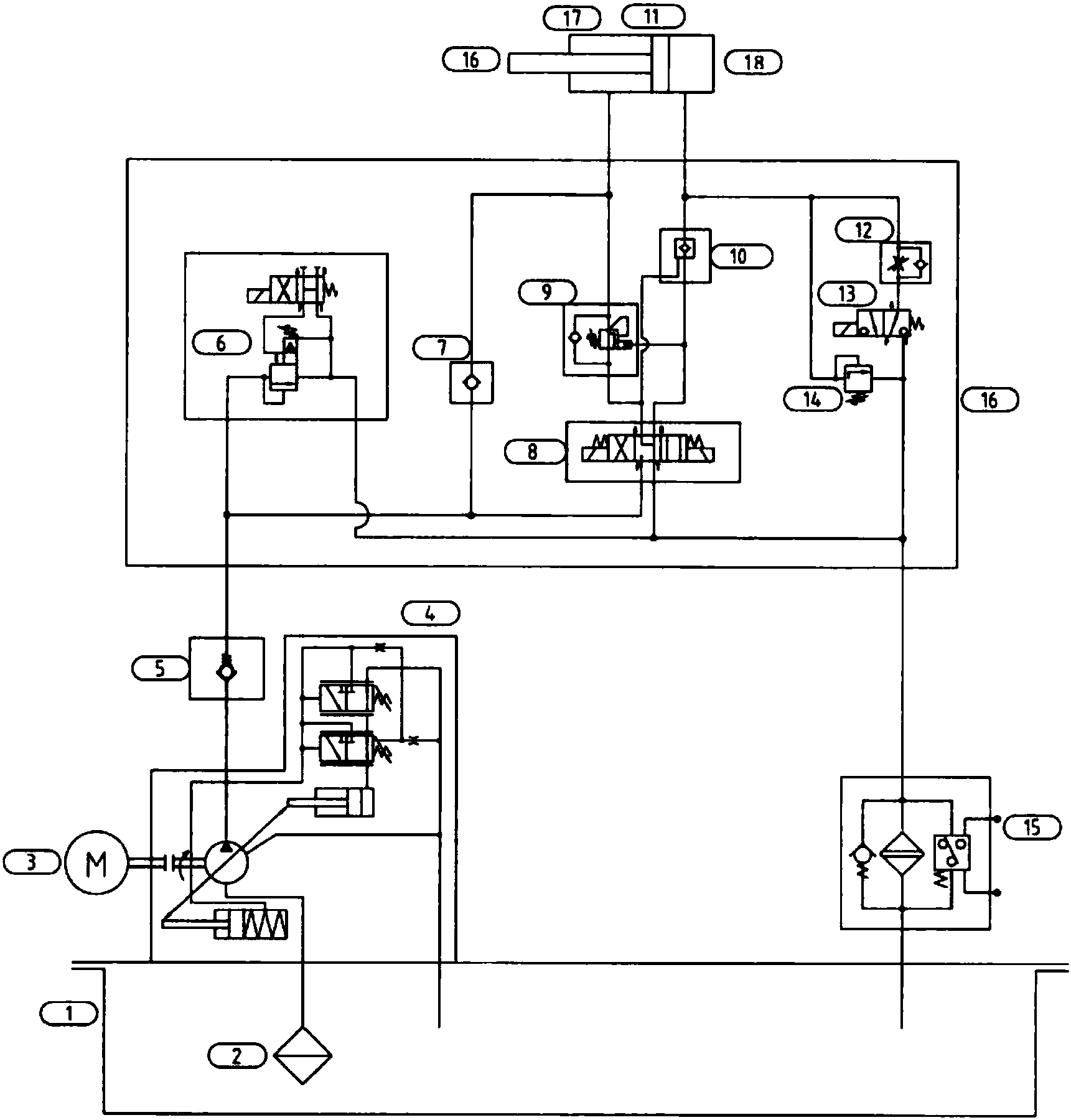压滤机液压控制回路