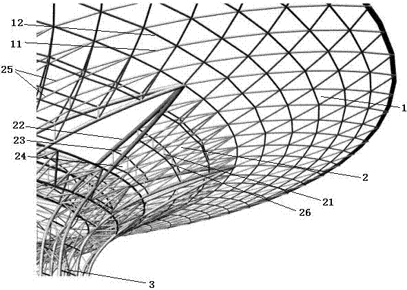 cn206800634u_一种单双层网壳渐变结构失效