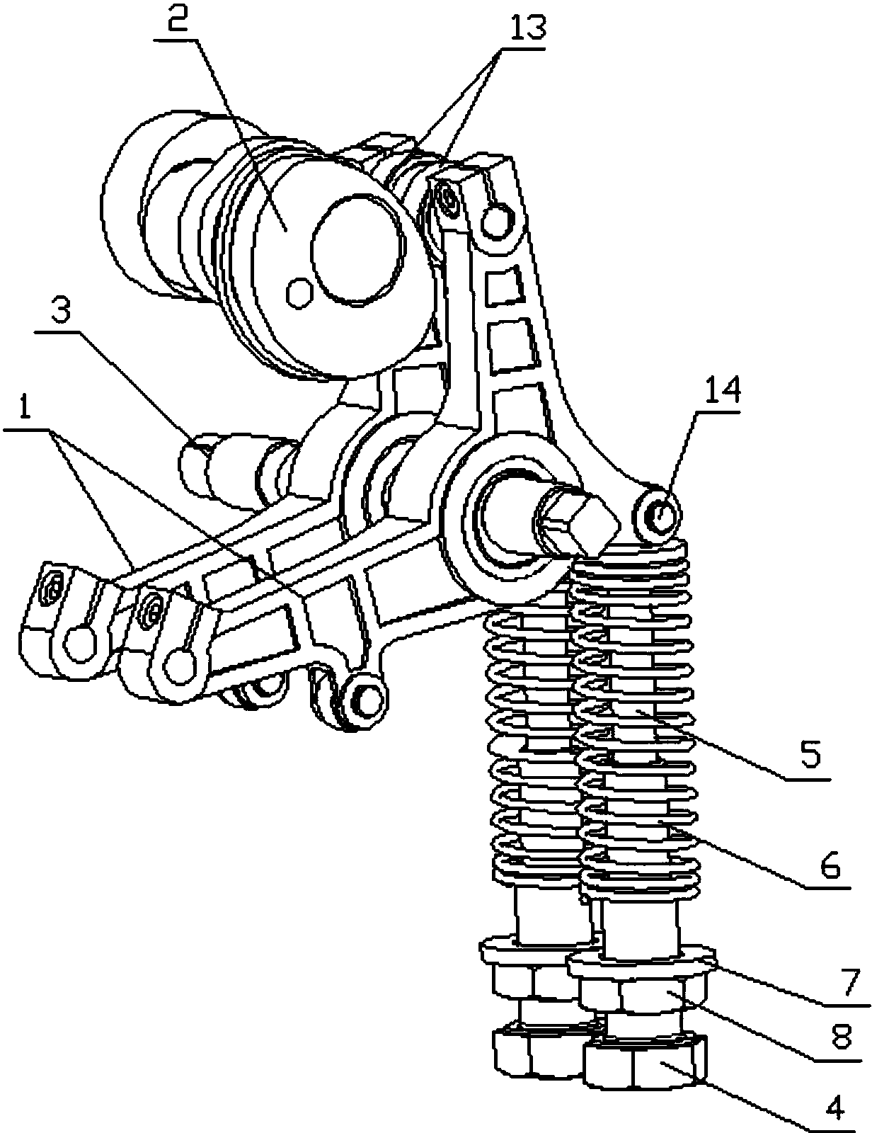 一种毛巾绣凸轮与滚子配合组合结构有效