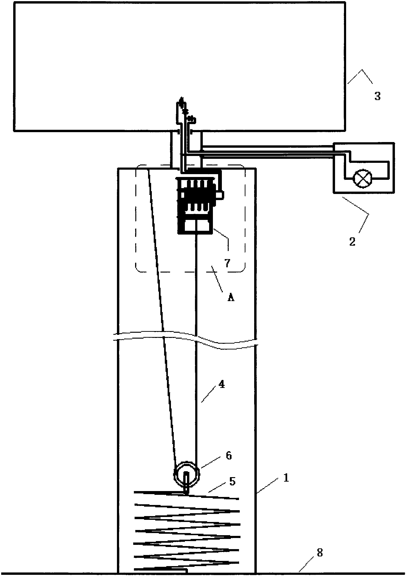 包括灯杆,路灯,光伏组件,牵引绳,弹簧,动滑轮,绞盘减速器和电机,在