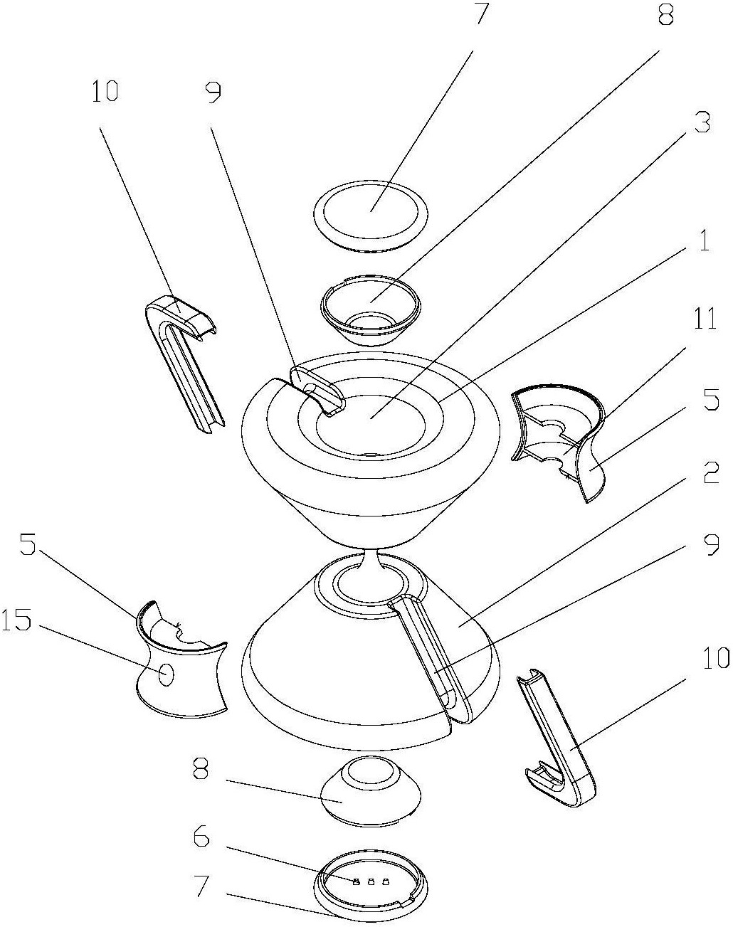 沙漏结构带灯光模组的沙漏结构及沙漏系统