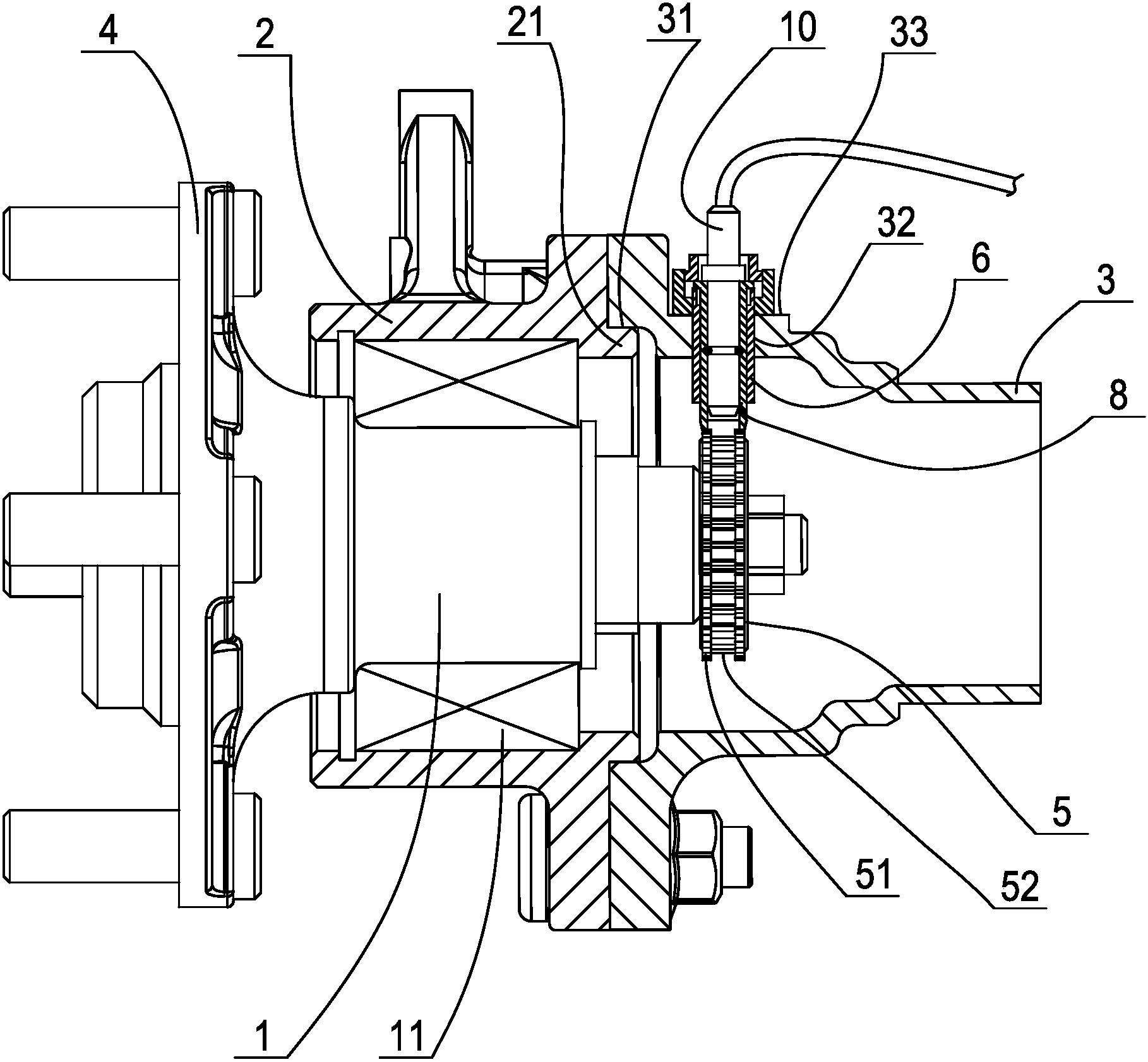 cn206884904u_一种轮速传感器安装定位结构有效