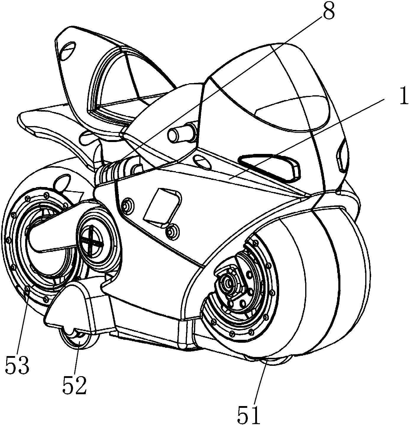 一种具有多种运动形式的电动玩具摩托车