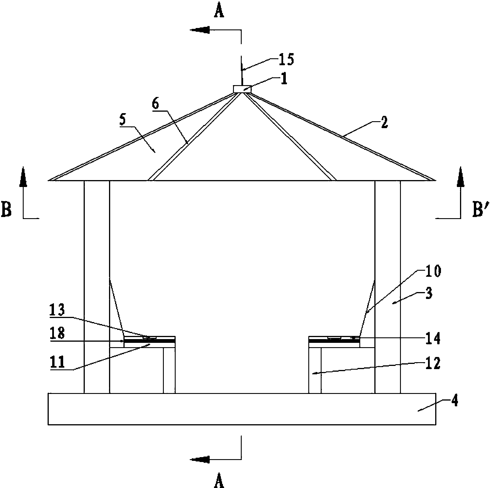 一种节能环保的园林太阳能休息亭