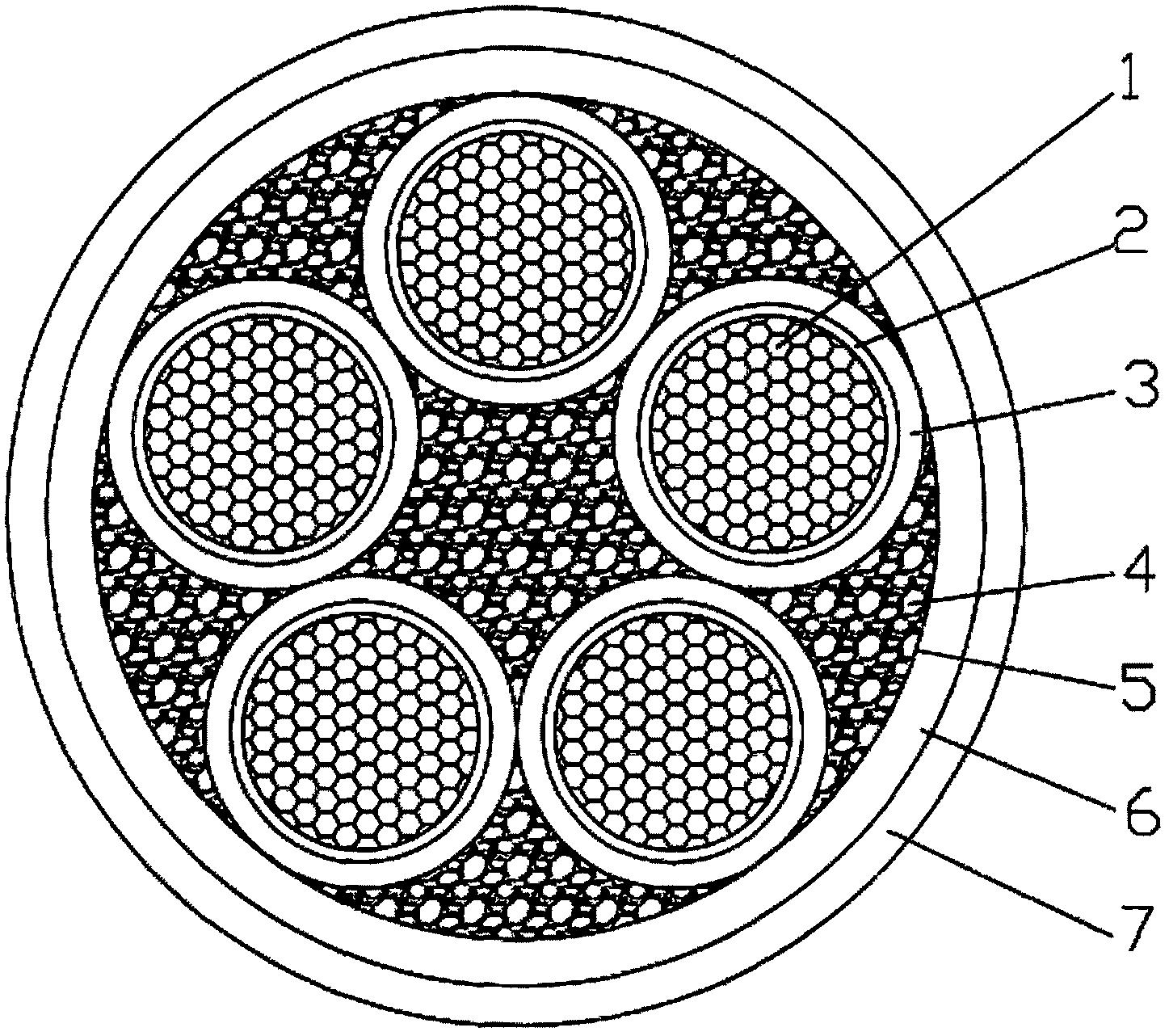 一种铜带连锁铠装护套的矿物绝缘防火电缆结构