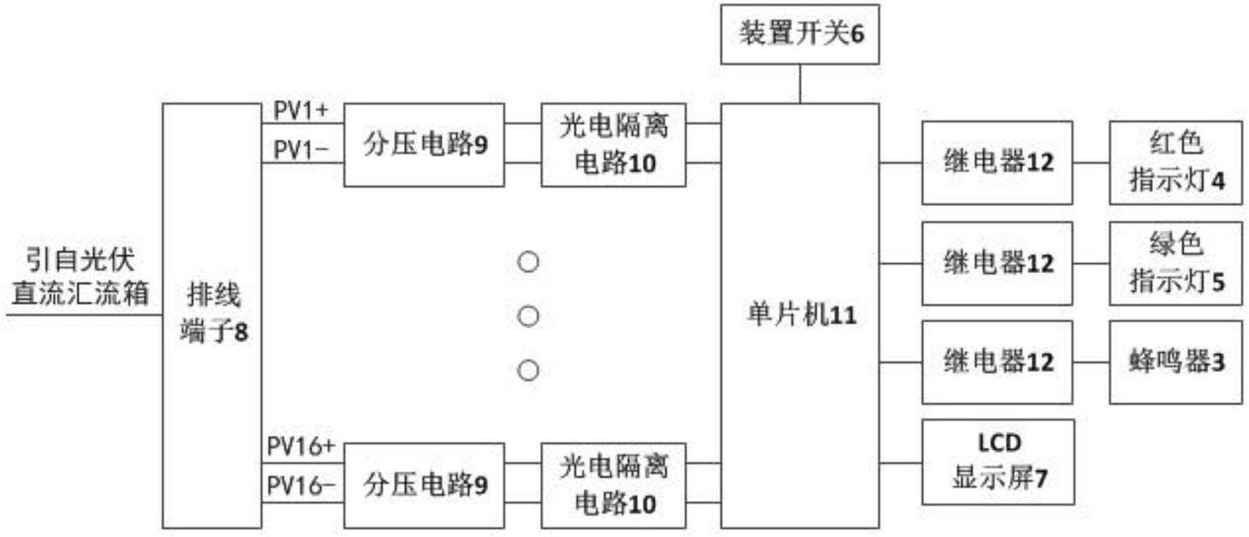 一種直流匯流箱光伏組串反接及組串故障智能檢測裝置