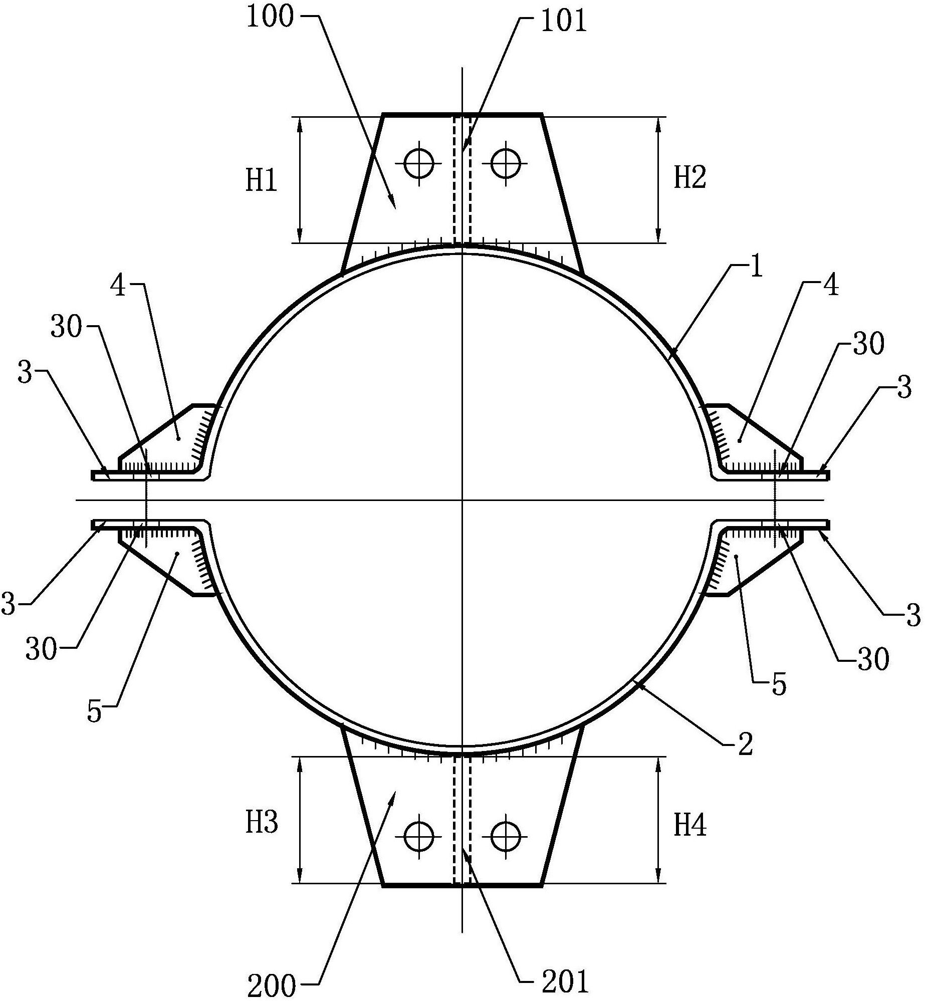 一种直线杆横担托箍