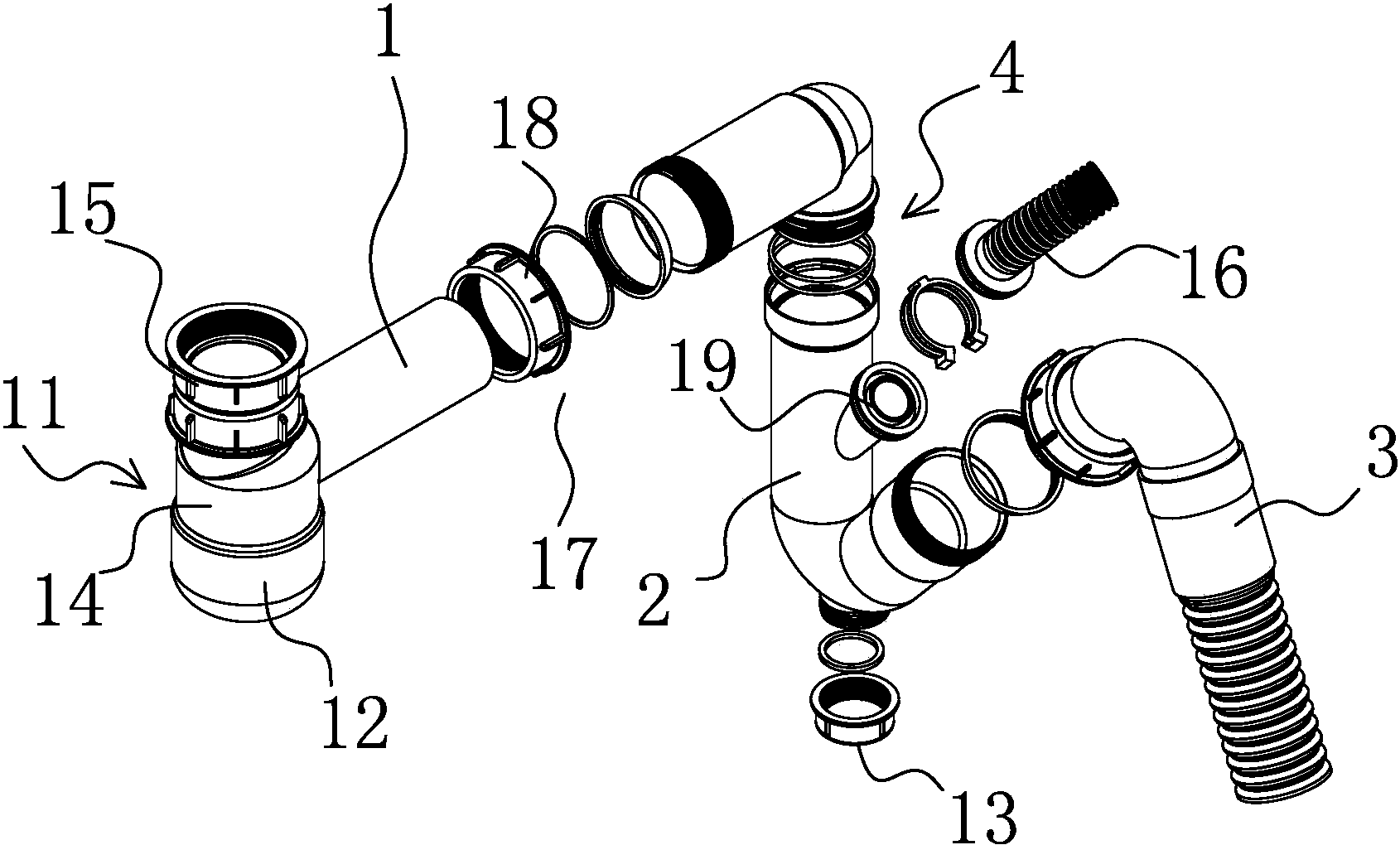 cn207092200u_具有双水封的单槽下水管有效