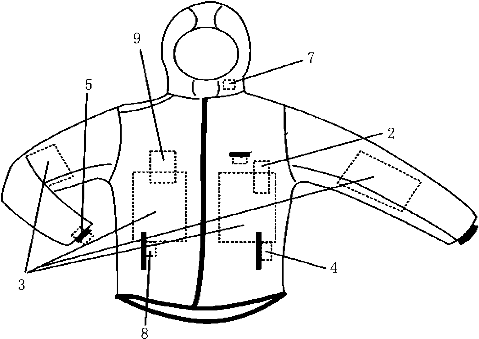 cn207118623u_一种基于太阳能发电的多功能户外服装有效