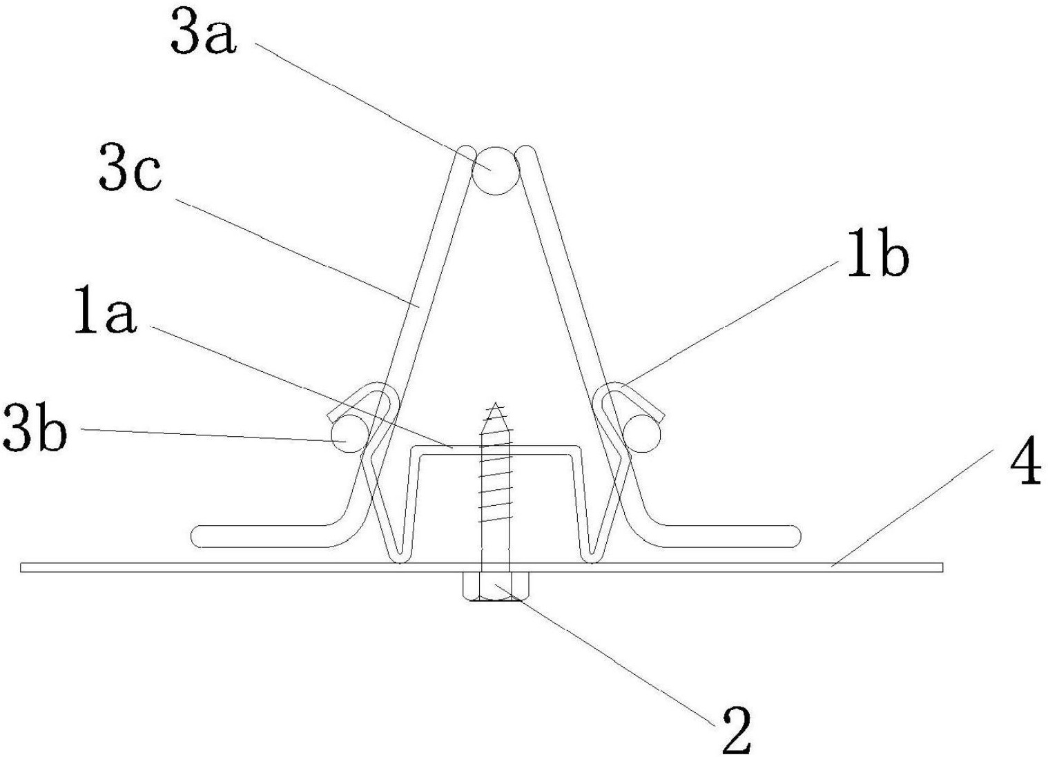 用于固定装配式钢筋桁架楼承板的一体式自锁金属卡扣