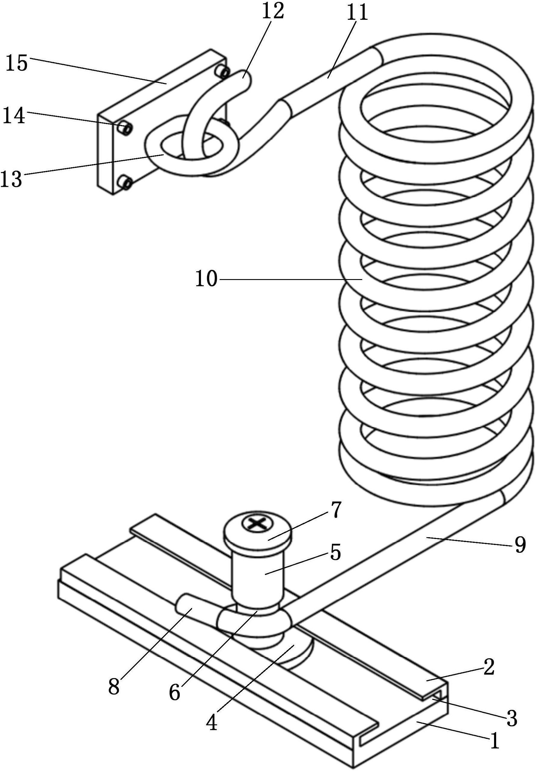 结构,其包括固定基座,环形凹槽,滑动槽,滑动底座,支撑柱,扭簧固定槽