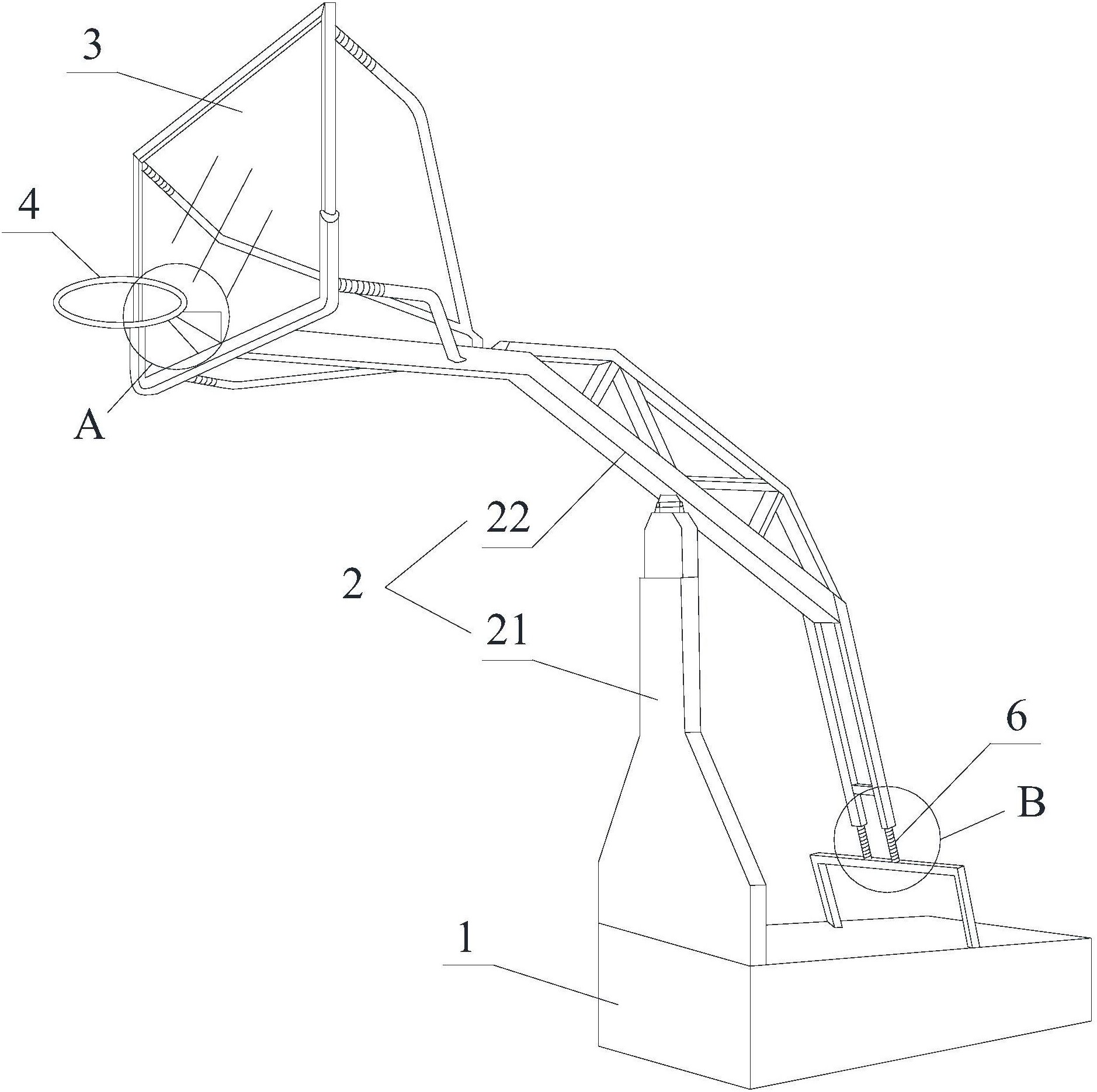 一种扣篮缓冲安全篮球架