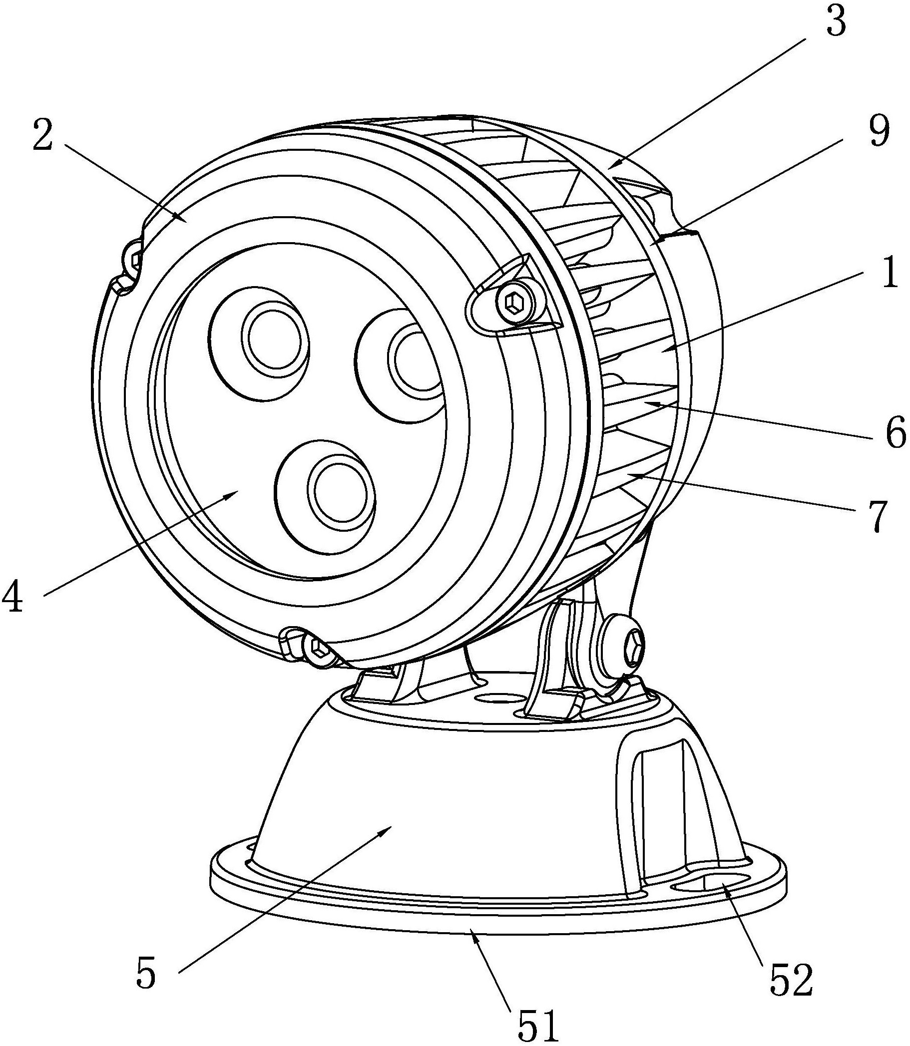 cn207179341u_一种立式led投光灯有效