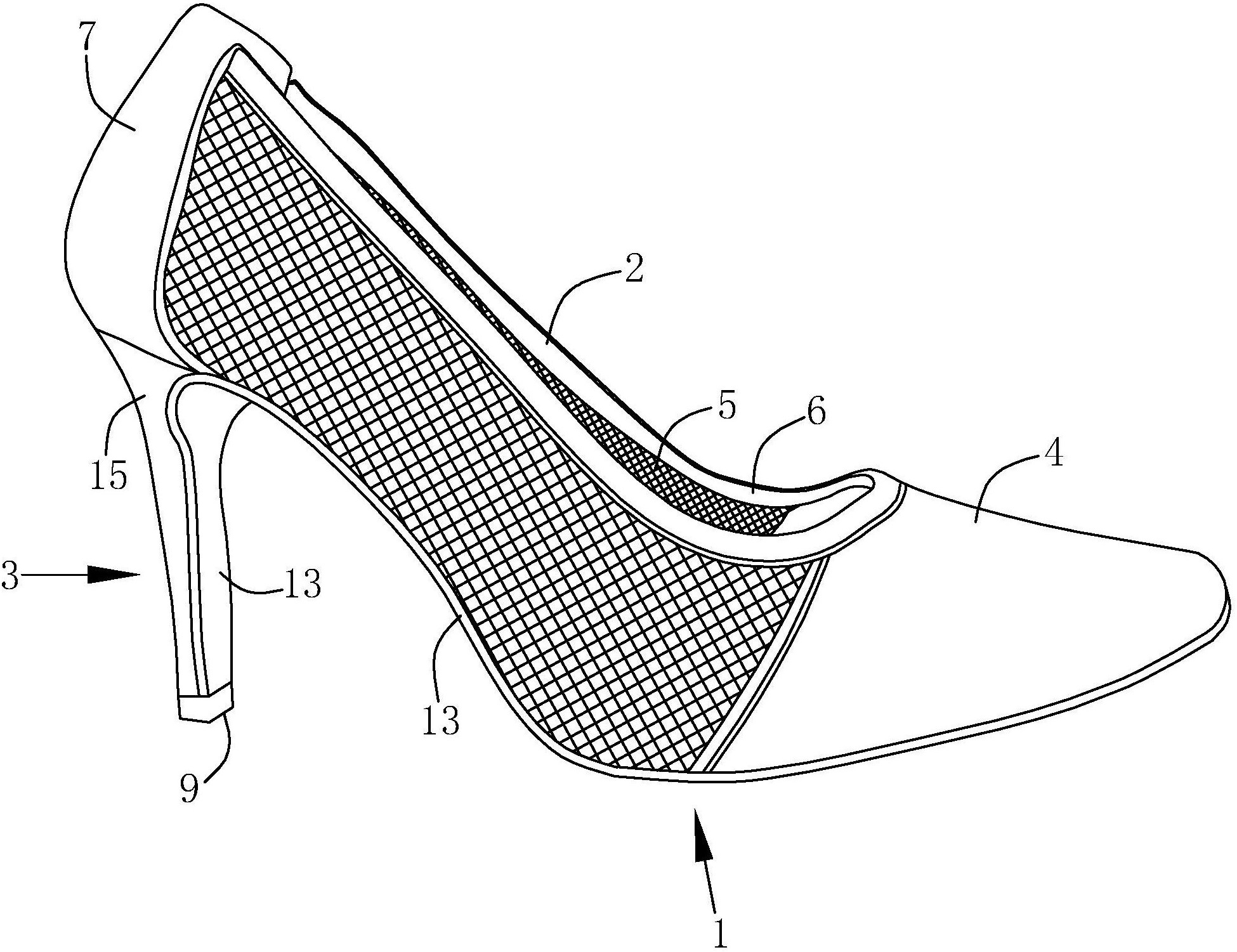 高跟鞋的结构图片