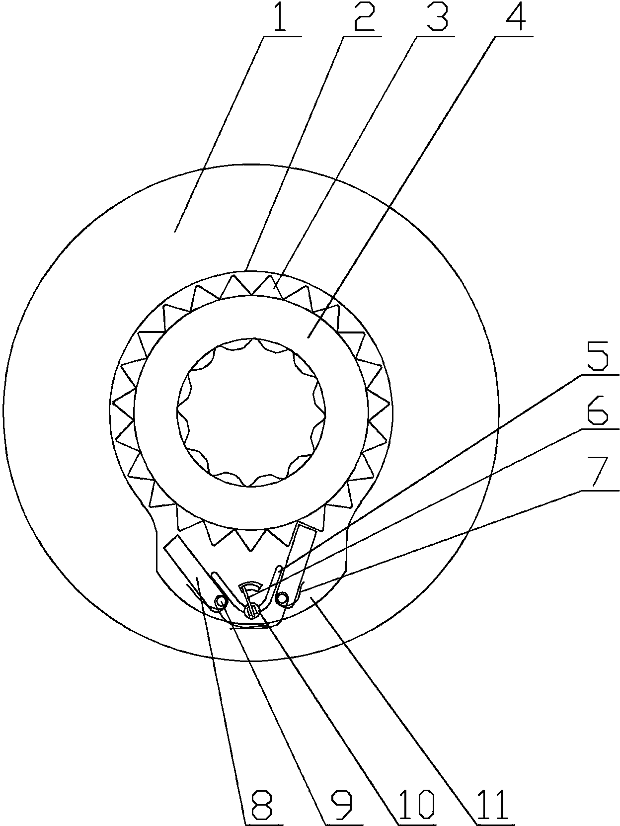 一种棘轮扳手换向结构