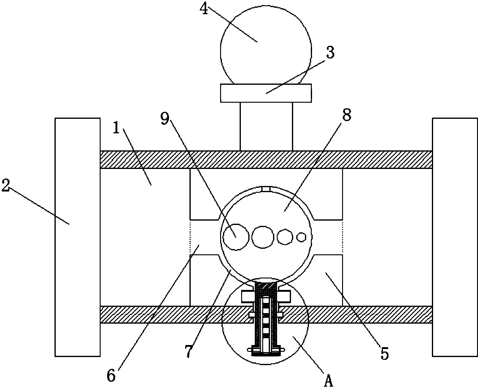 本实用新型公开了一种智能流量开关,包括壳体,所述壳体为中空结构,且