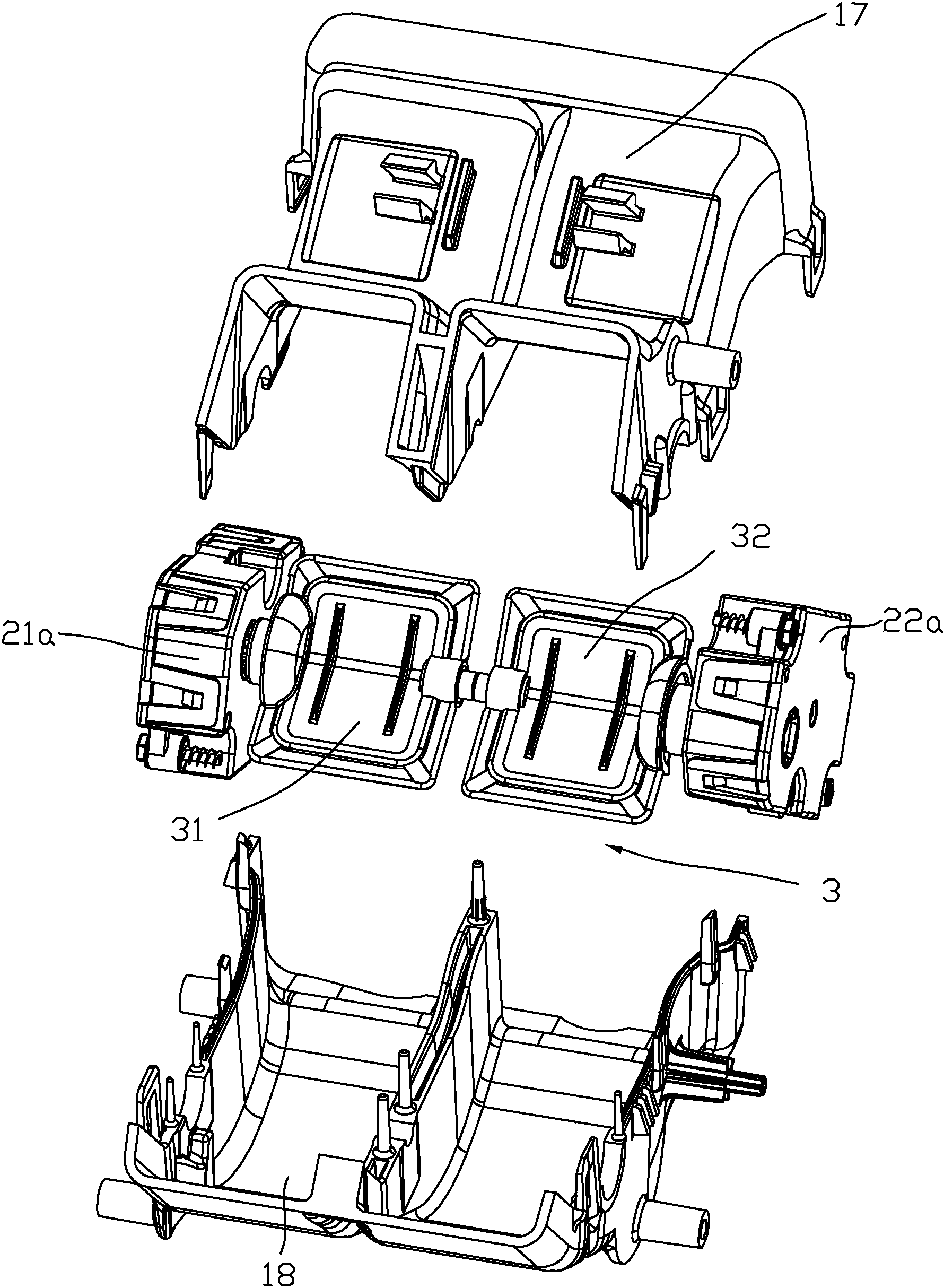 汽车空调出风口电动风门结构
