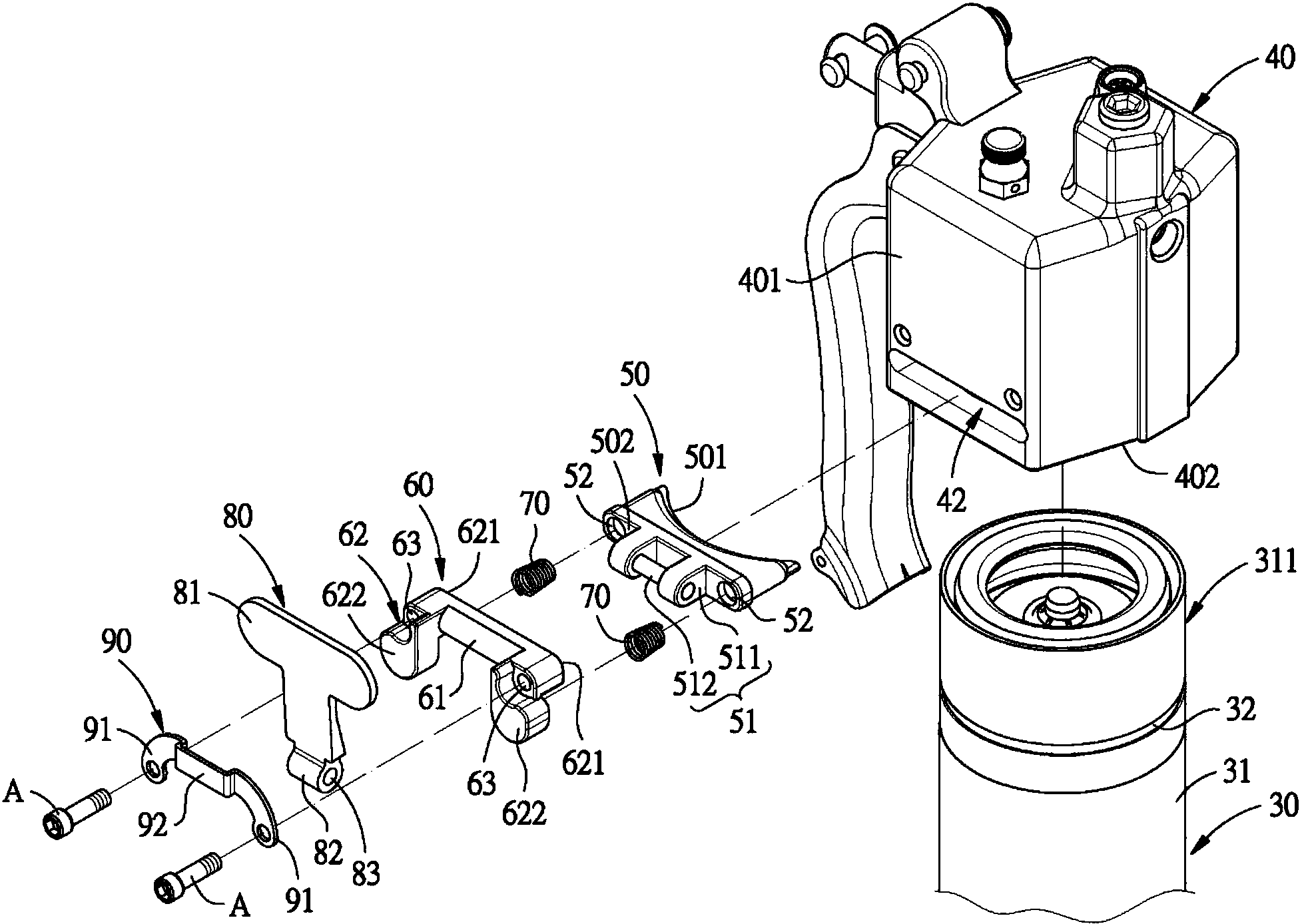 cn207246746u_黃油槍的快拆結構有效