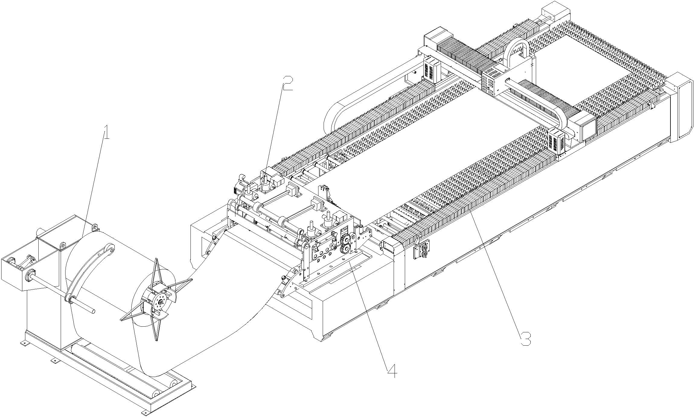 一种自动卷料光纤激光切割机