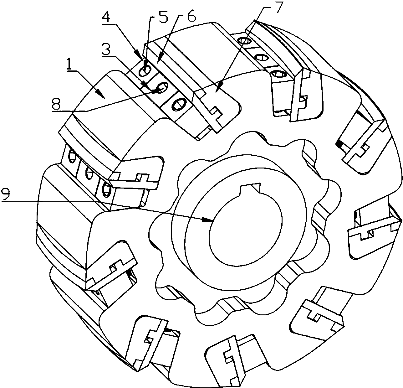cn207267279u_机夹式pcd木工盘铣刀有效
