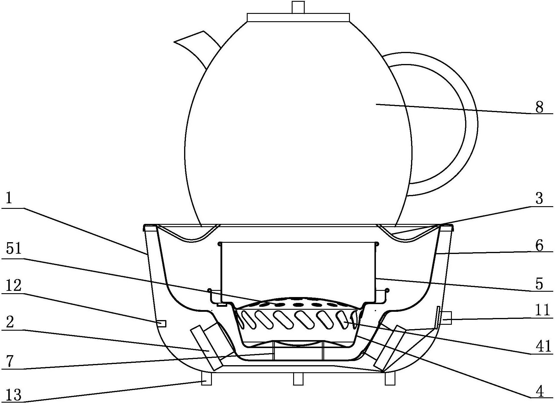 一种无烟烧炭液体加热器