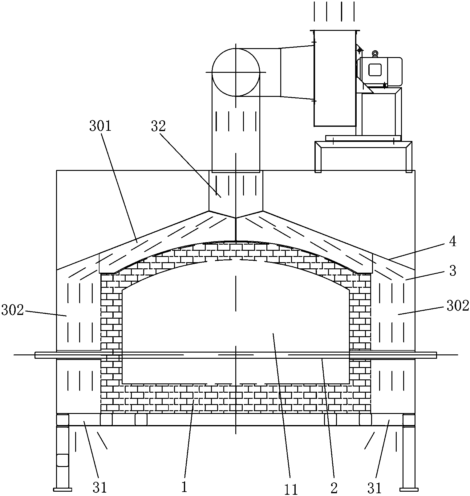 cn207280181u_一种风冷式辊道窑有效