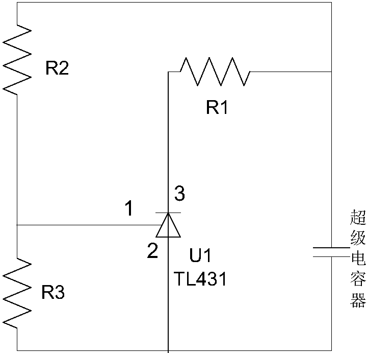 第二电阻,第三电阻,可控精密稳压器和超级电容;所述第一电阻的一端