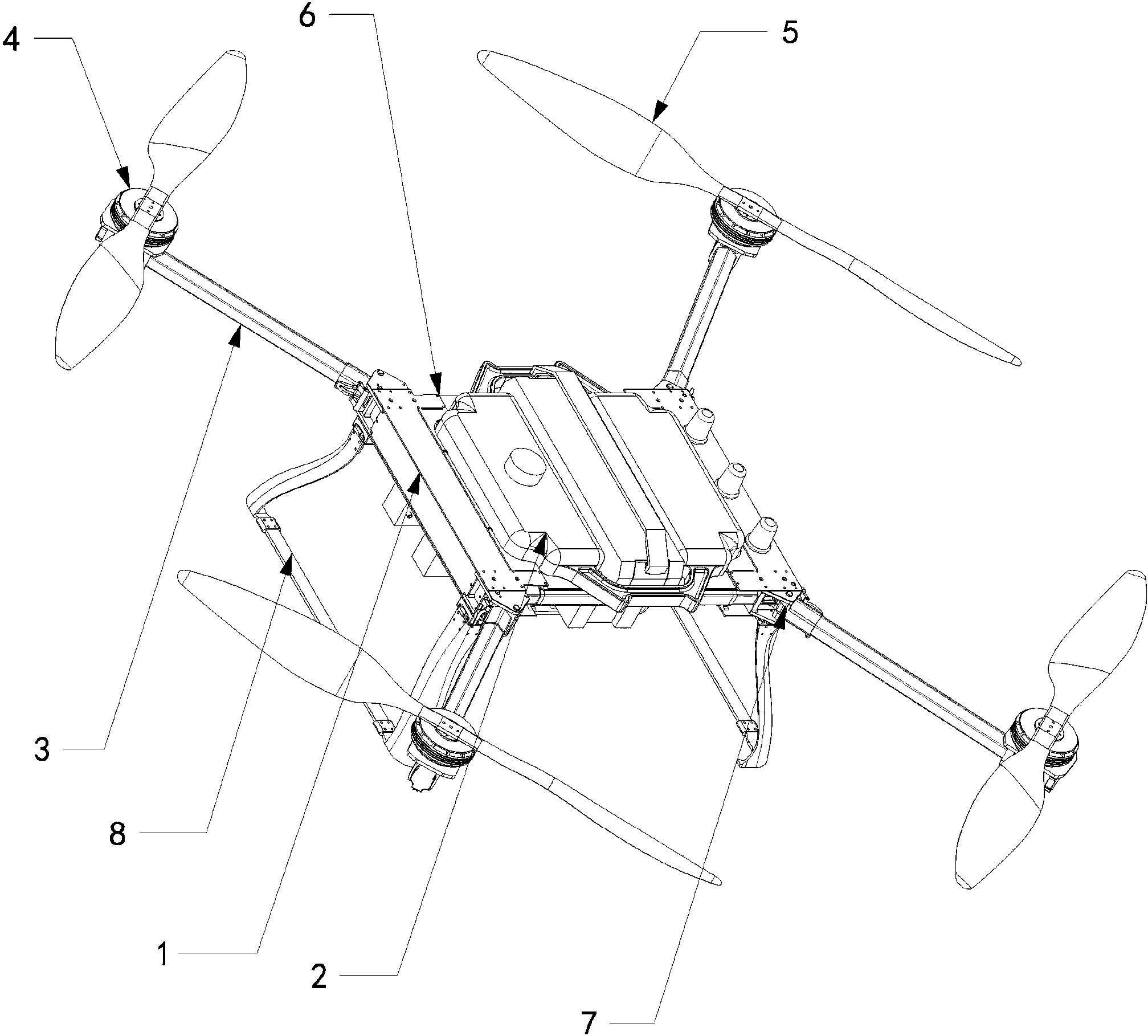 cn207311826u_一种模块化装配四轴植保无人机有效