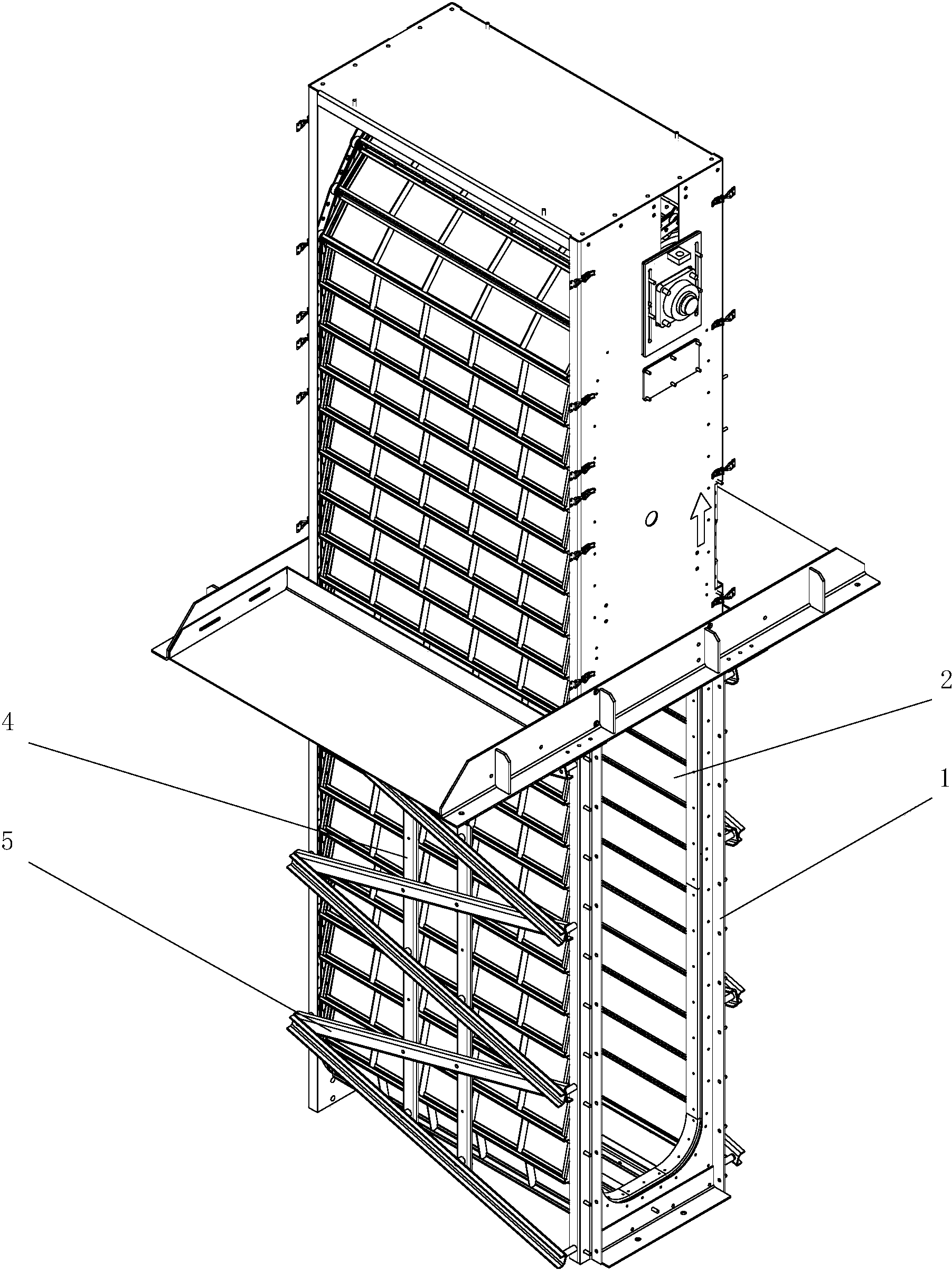 一种带引导约束装置的内进流网板格栅