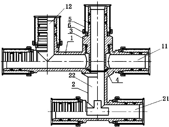 卡压式过桥三通