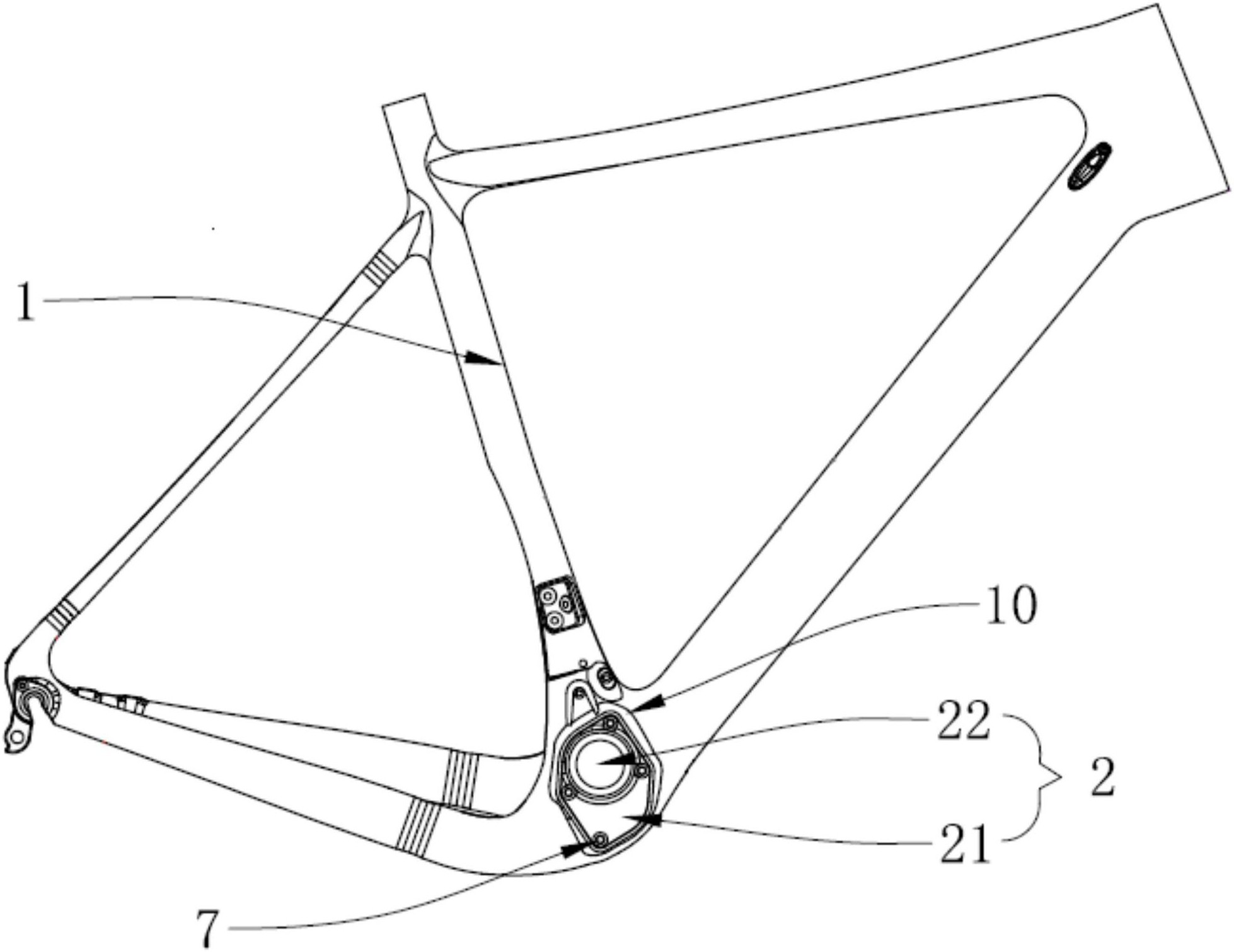 一种五通可调替换型自行车车架