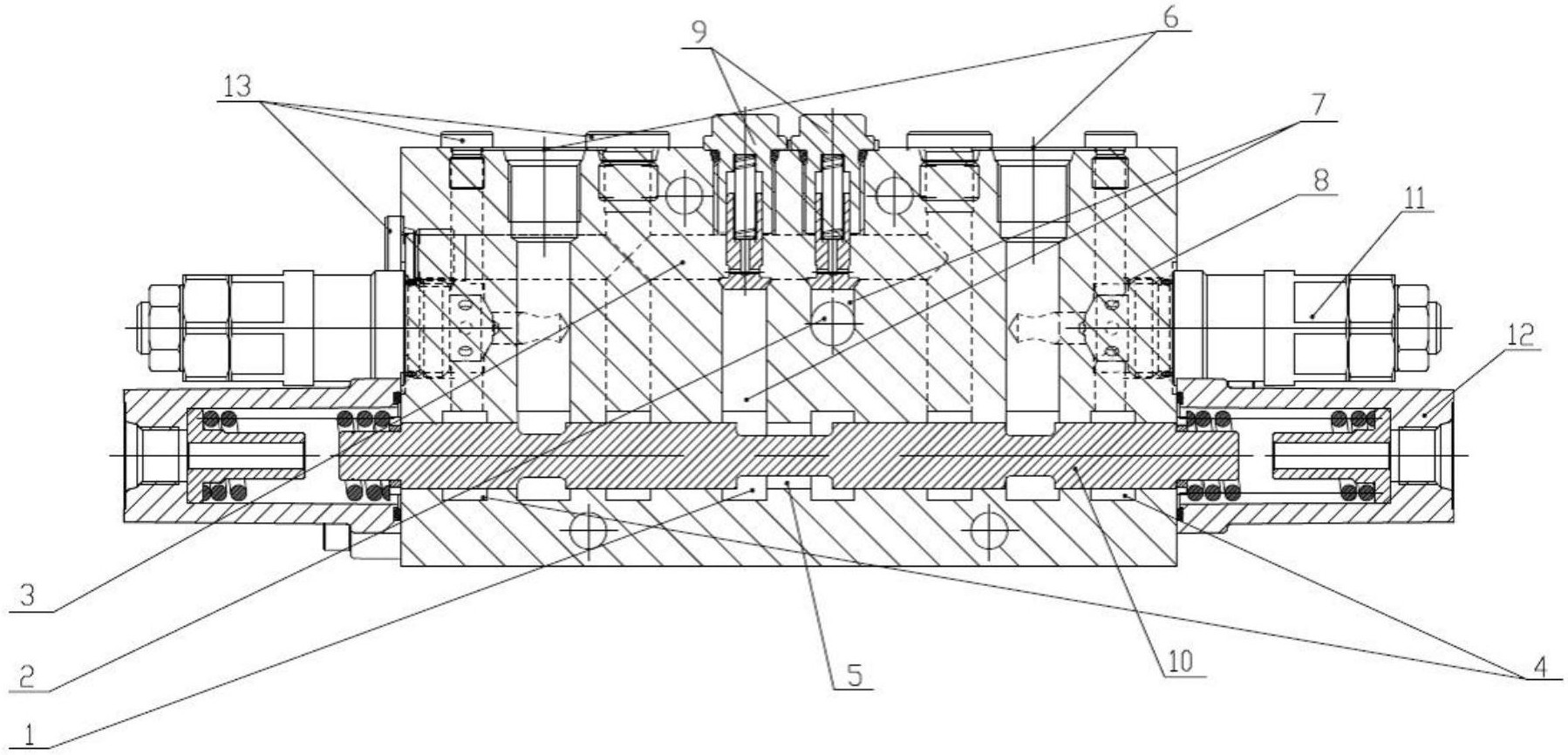 机加流道结构的三位六通多路阀