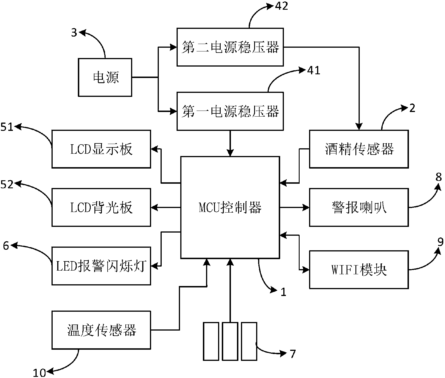 酒精测试仪原理图图片