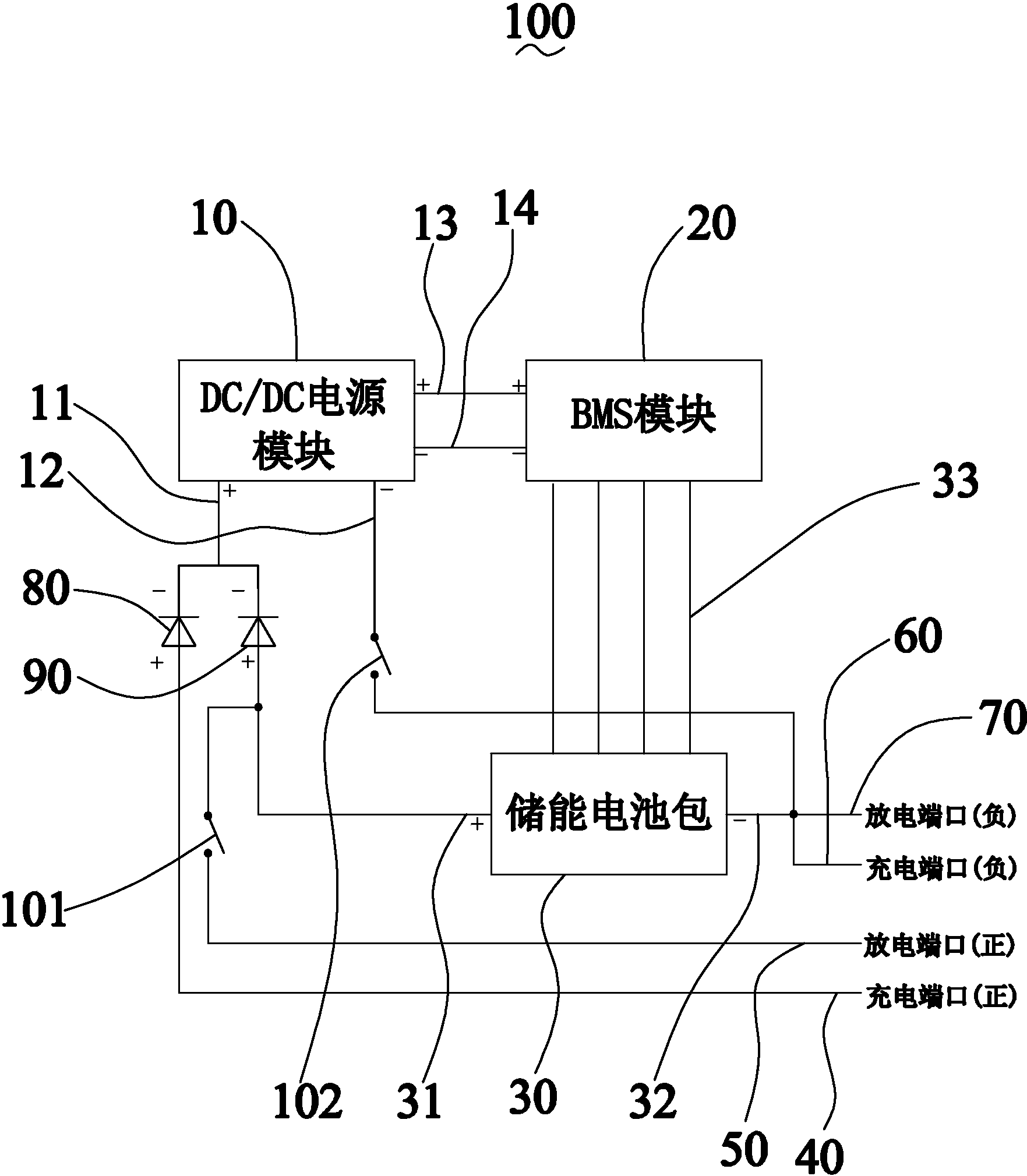 一种储能电池包的自供电电路